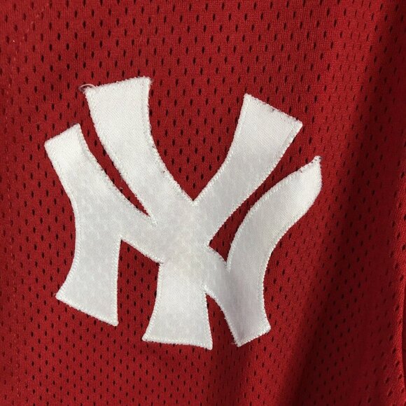 Vintage Majestic New York Yankees Jersey Men L  Red Mesh Made In USA  90s - Picture 2 of 16